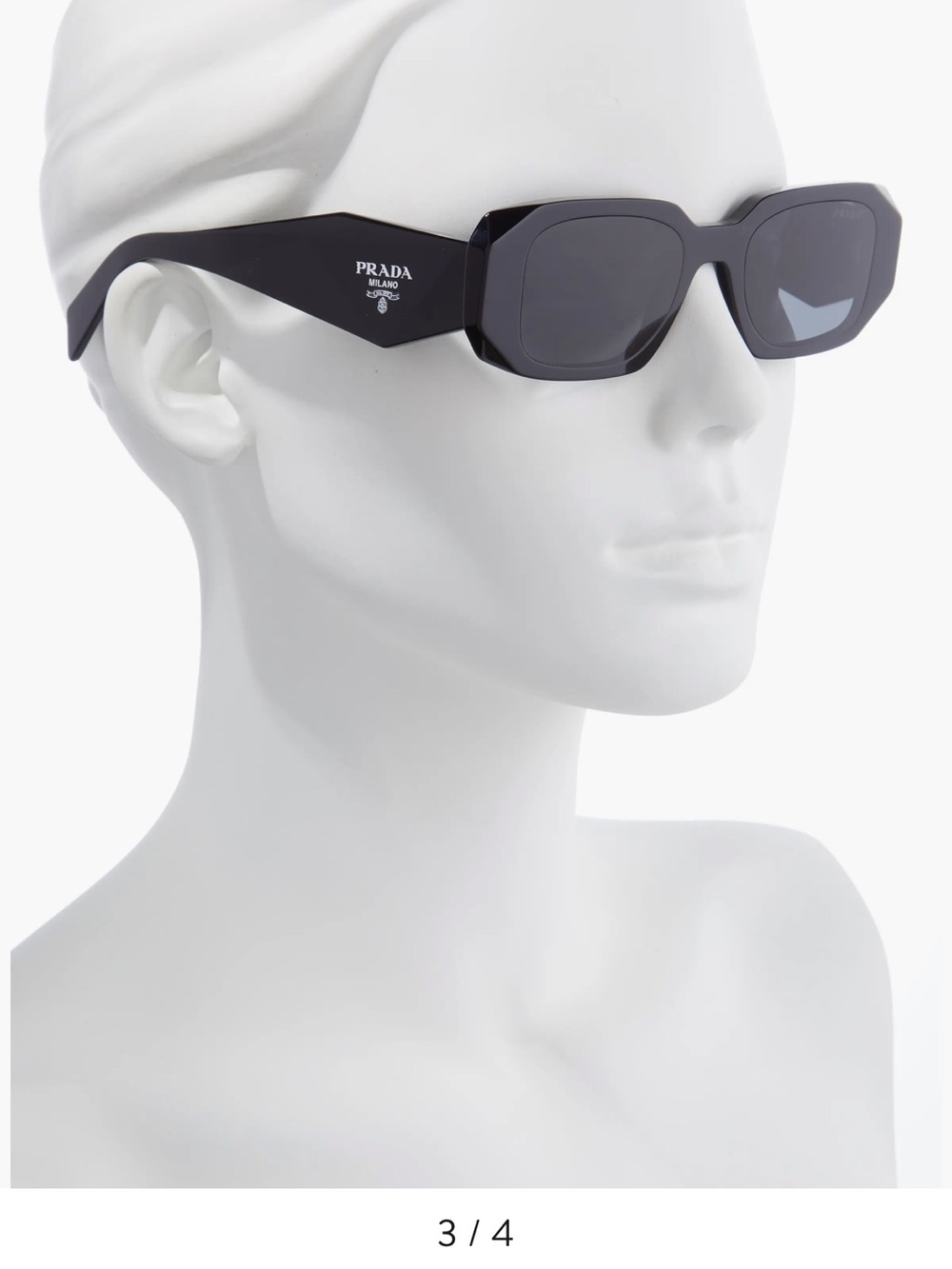 Prada Black Rectangle Sunglasses